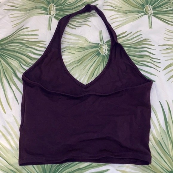 Express cropped purple halter top - Picture 2 of 2